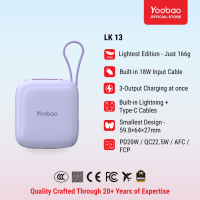 【3C QR Certified】Yoobao Powerbank 10000mAH 20W Fast Charging Super Mini Size w Built-in Type C & Lightning Cable LK13