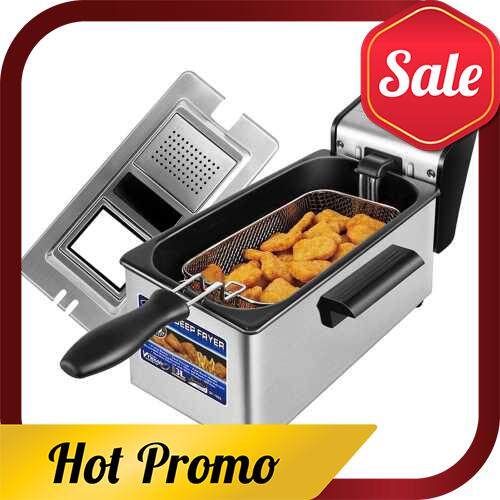 Stainless-Steel Electric Deep Fryer with Timer and Temperature Knobs, Fried Chicken Burger Fries Temperature Control Large Capacity Stainless Steel (Standard) Stainless-Steel Electric Deep Fryer with Timer and Temperature Knobs, Fried Chicken Burger Fries Temperature Control Large Capacity Stainless Steel (Standard)