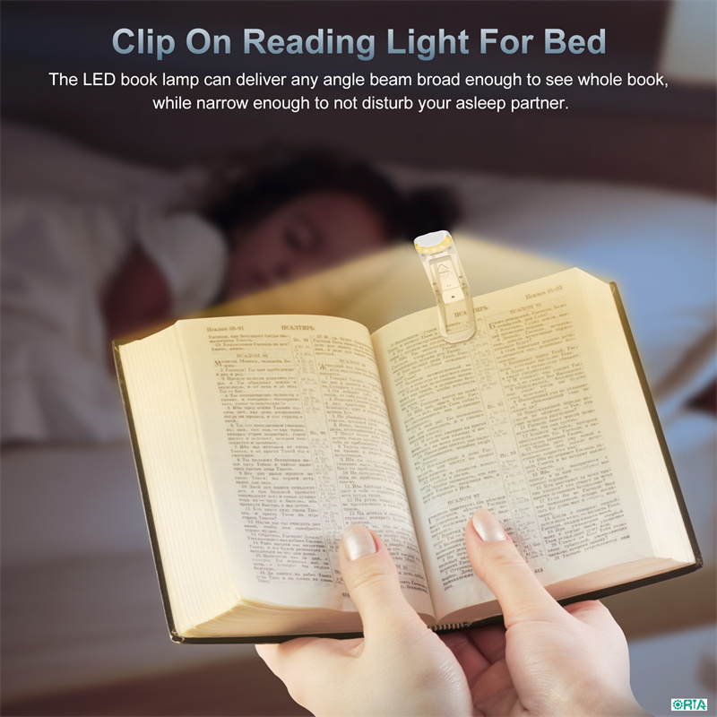 ORIA Rechargeable Book Light for Reading in Bed Portable Clip-on LED Reading Light 3 Amber Colors & 5 Brightness Dimmable Perfect for Book Lovers Kids