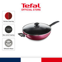 Tefal Cookware Light & Clean Wokpan 32cm with lid (B22494) Non-stick Cookware Titanium Non-stick coating Thermo-signal Diffusion base