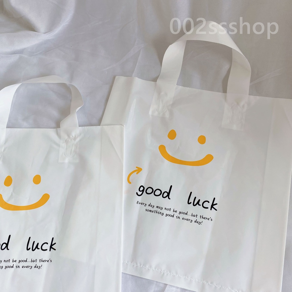 网红笑脸手提袋礼品袋 Cartoon Smile Good Luck Gift Bags Cute Plastic Bags Gift Wrapper