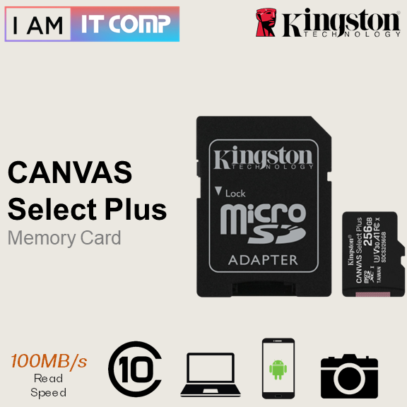 Kingston Canvas Select PLUS Micro SD Card 256GB / 512GB 100MB/s Memory Card with Adapter Class 10 ( SDCS2 )