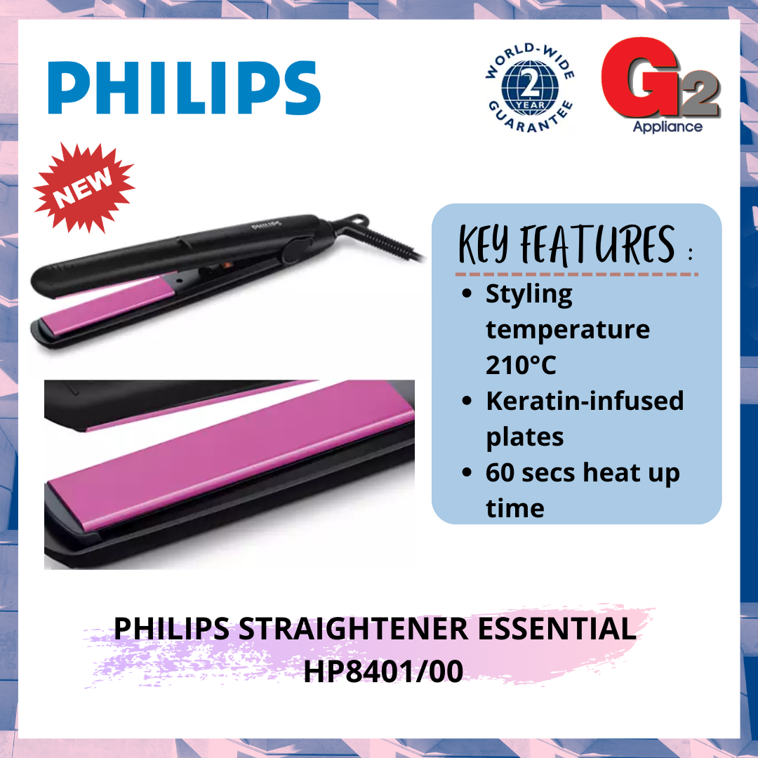 PHILIPS (Ready Stock) StraightCare Essential Hair Straightener HP8401/00 [Philips Warranty Malaysia]