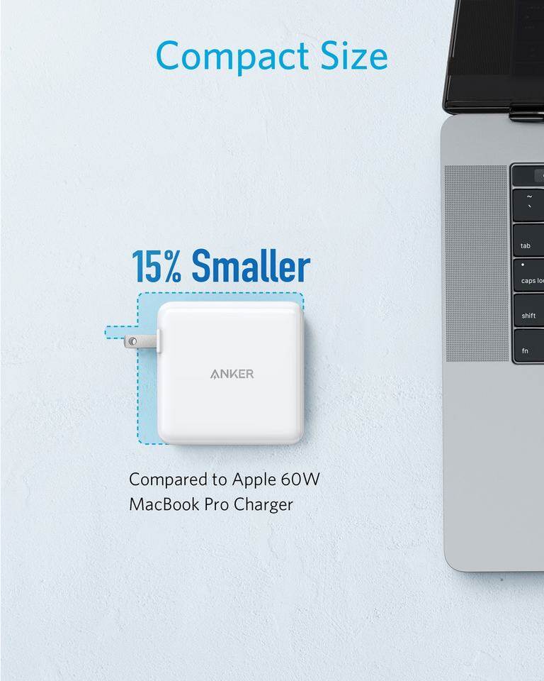 Anker A2322 PowerPort Atom III (2 Ports) 60W PD PIQ 3.0+PIQ2.0 Tech USB C Wall Charger for USB-C Laptops MacBook iPad Pro iPhone Galaxy Pixel and More