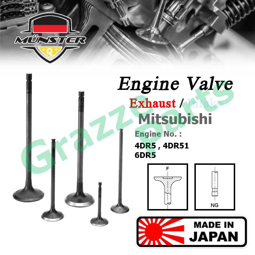 (4pc) Münster Engine Valve Exhaust (32.0mm) ME001116 for Mitsubishi Truck Canter FB100 4DR5 4DR51 6D