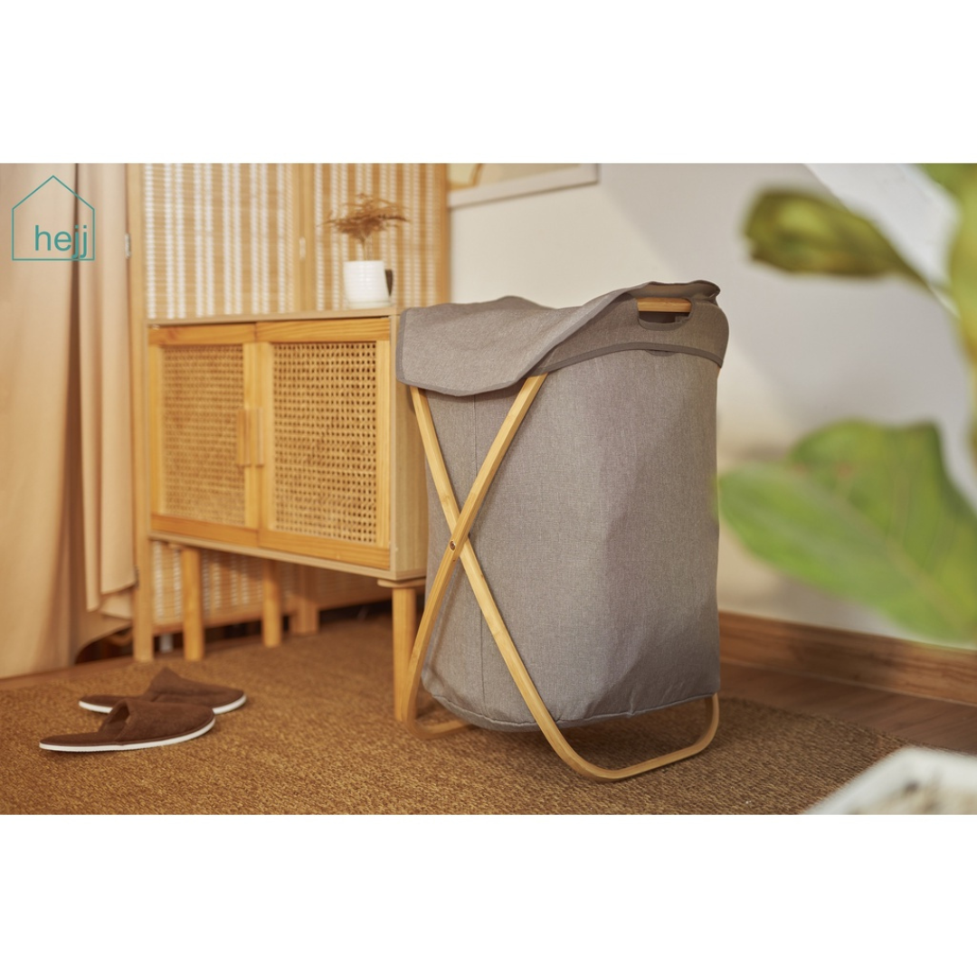 [Zee Cloud X HEJJ] Bamboo Butterfly Hamper (Foldable, removable laundry hamper with cover)