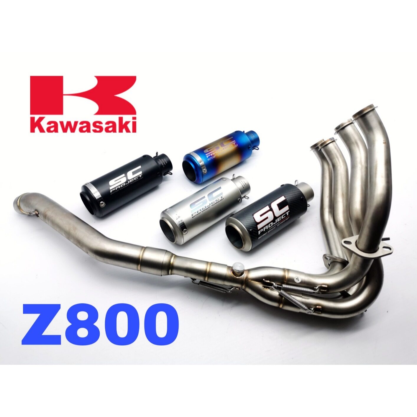 SC Project Exhaust Kawasaki Z800 Full System Piping Ekzos Muffler