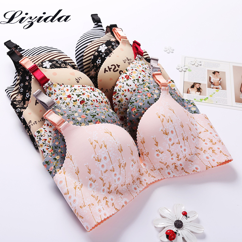 Lizida phụ nữ in hoa áo ngực không đường may đồ lót gợi cảm họa tiết hoa nâng ngực đồ lót