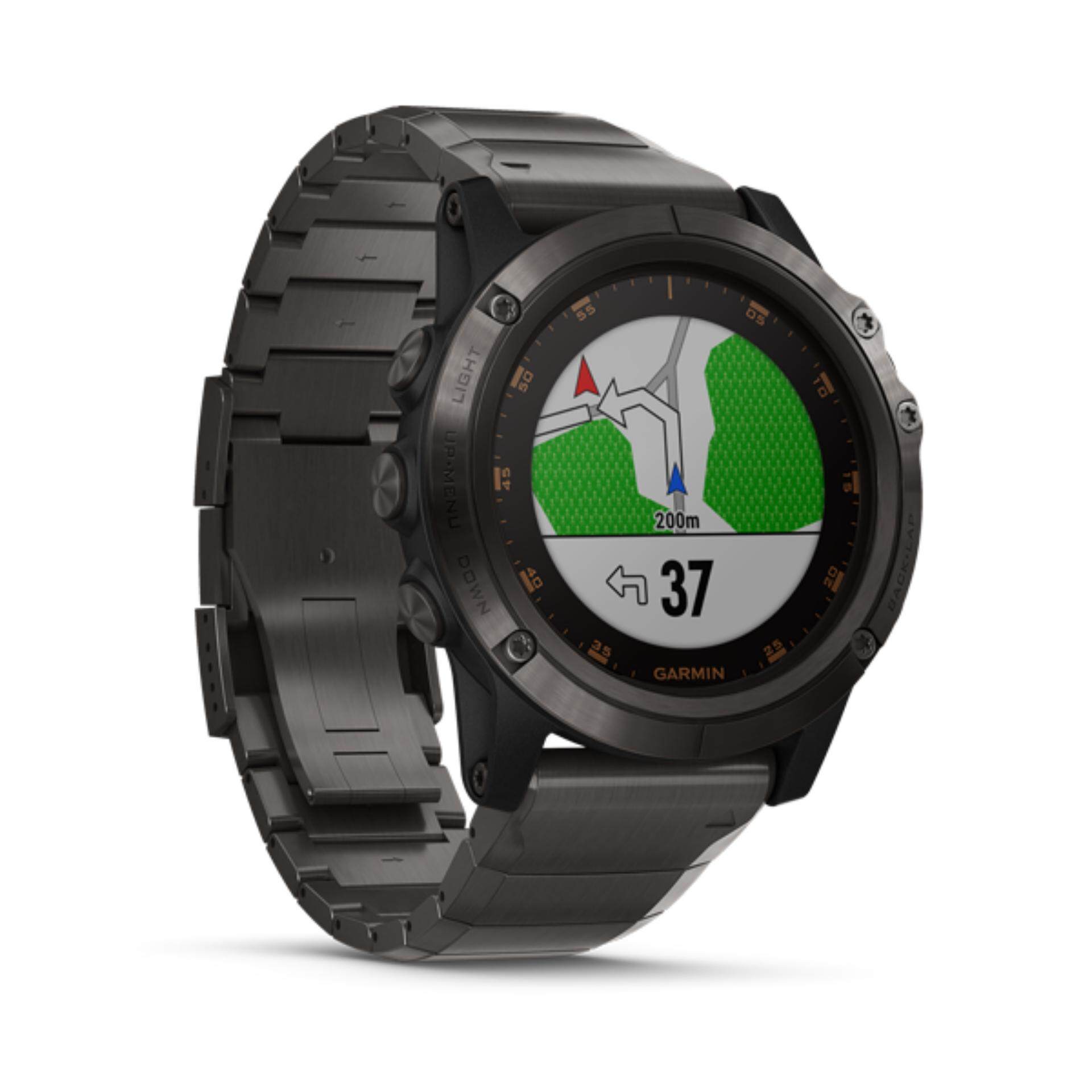 Garmin Fenix 5X Plus Gray DLC Titanium with Titanium Band Multisport ...