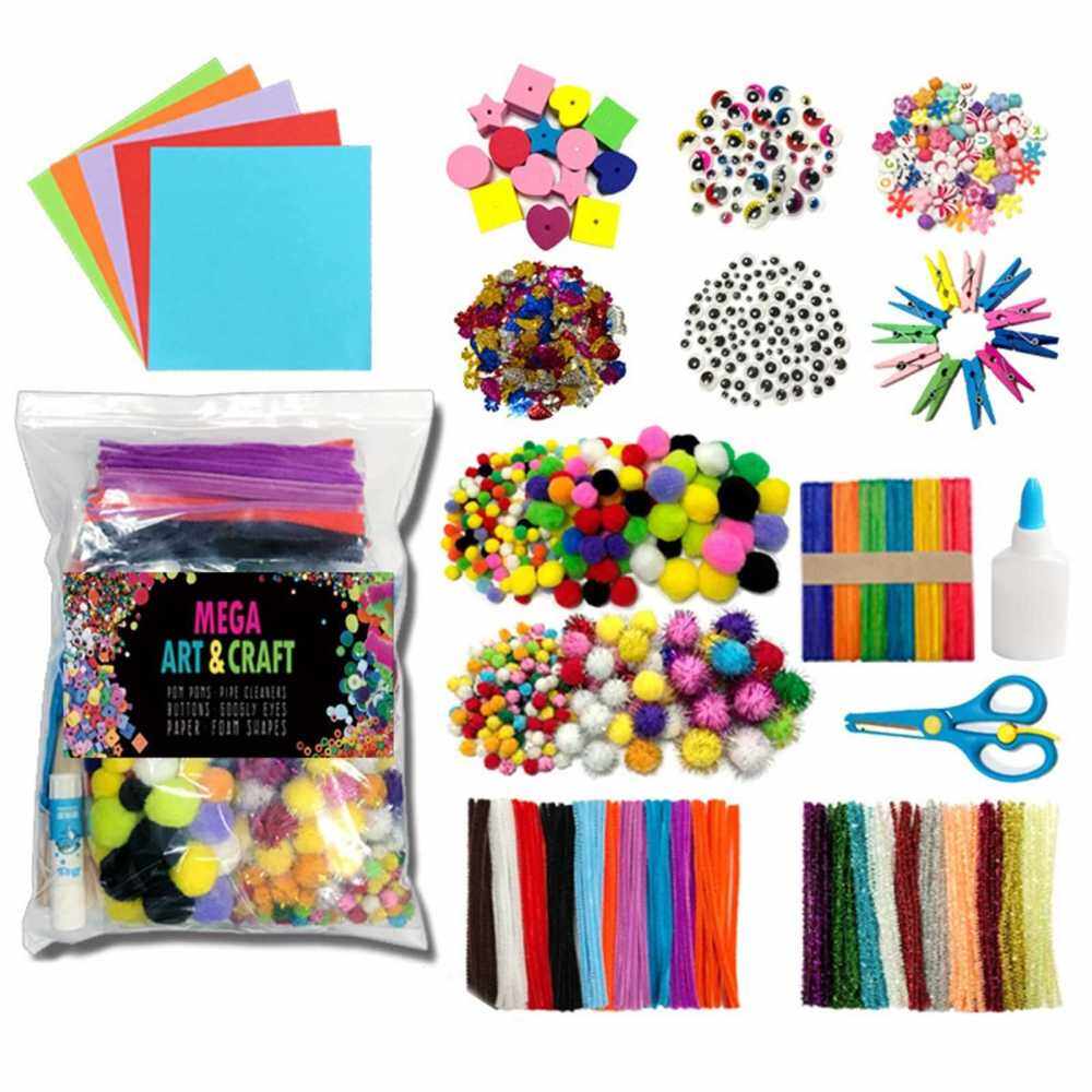 DIY Arts and Crafts Supplies Kit 1200pcs Handmade Activity Material Set Educational Gift for Students School Kindergarten Home Craft Art Supplies (Standard)