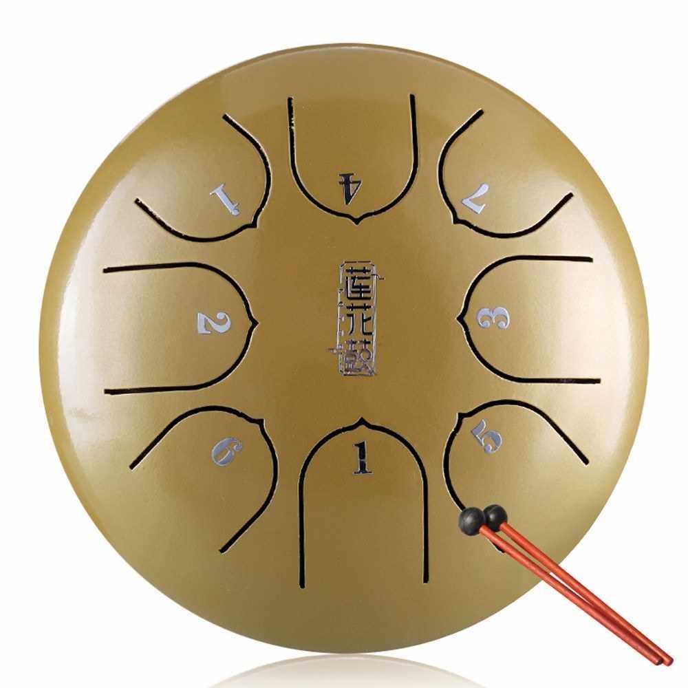 6in Metal Tongue Drum Mini 8-Tone Hand Pan Drums with Drumsticks ...