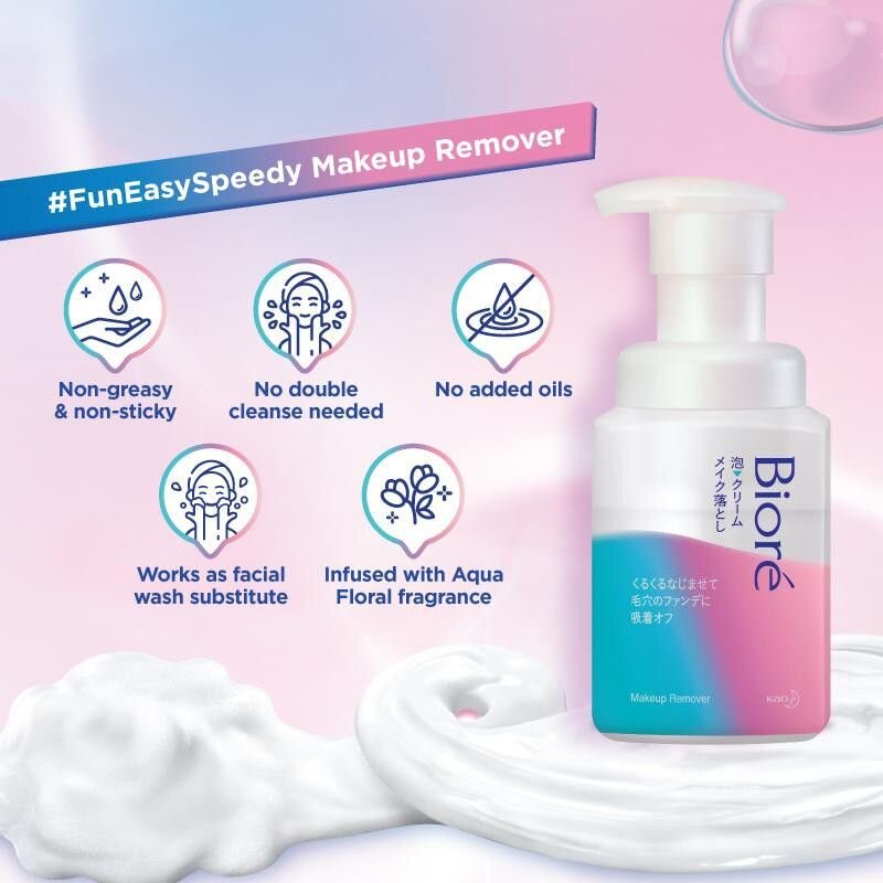 BIORE Whip Foam To Cream Speedy Makeup Remover
