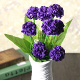1 Bouquet 8 Heads Artificial Hydrangea Wedding Bridal Flowers (dark purple)
