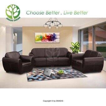 SMASIS ELENNA 123 Seater Sofa Set / Leather Sofa Upholstery