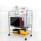 Three Layer Stainless Steel Multipurpose Oven Storage Rack with Wheel (40cm)