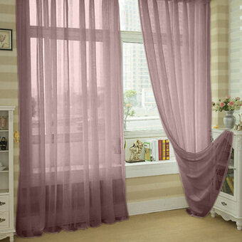 Valances Colors Floral Tulle Voile Door Window Curtain Dark Coffee