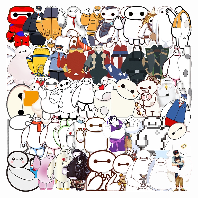 [HOT Cartoon stickers HOT 541] 10/30/50PCS Big Hero 6Baymax Cartoon Stickers Aesthetic DIY Laptop Phone Fridge Graffiti Waterproof Decals Disney Kid Sticker