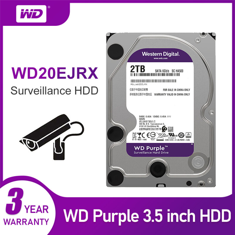 Bảng giá WD Purple 2TB HDD 64MB SATA 6 Gb/S1 3.5 Giám Sát Ổ Cứng Trong Cho Máy Quay Video WD20EJRX Phong Vũ