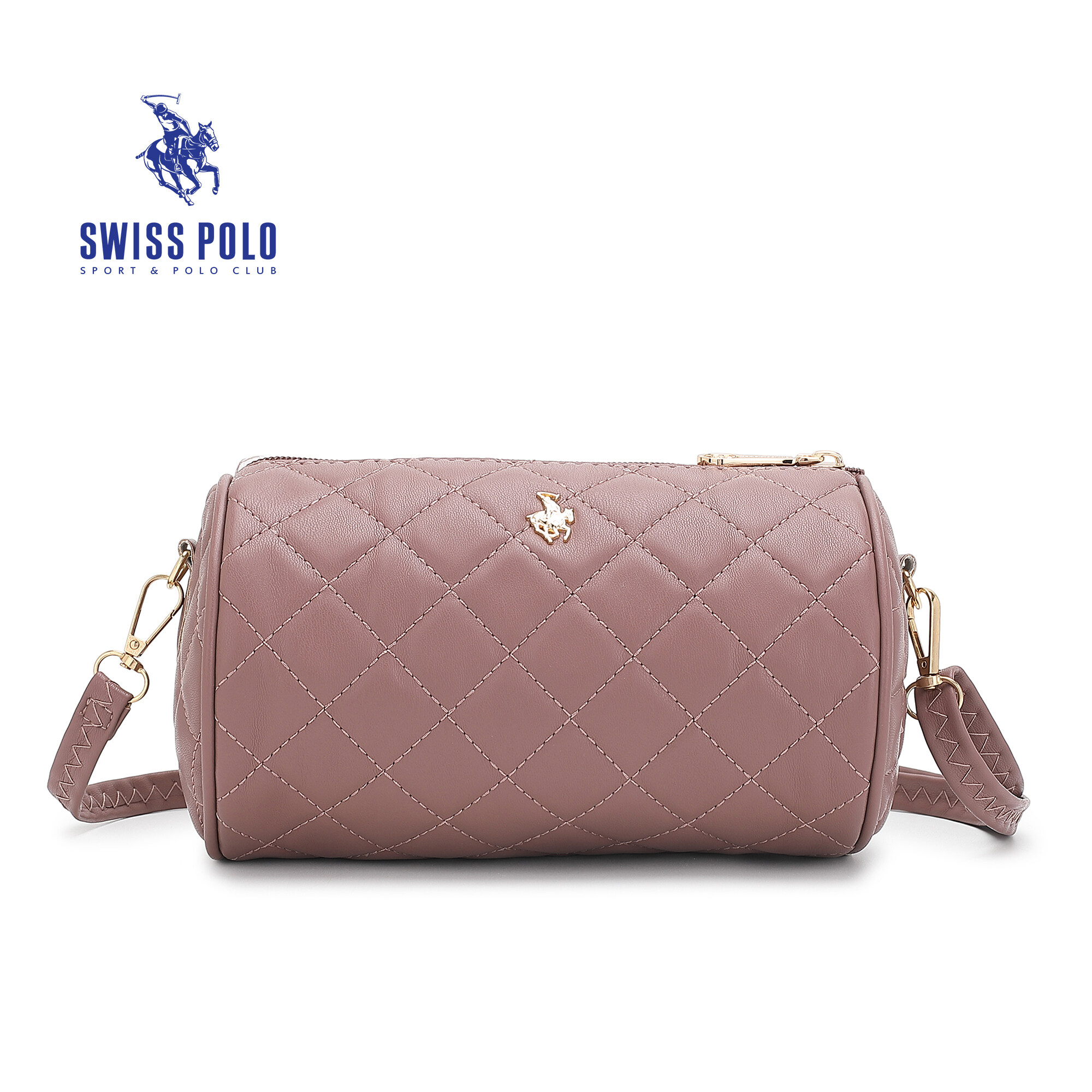 SWISS POLO Ladies Quilted Sling Bag HHW 997-5 PURPLE