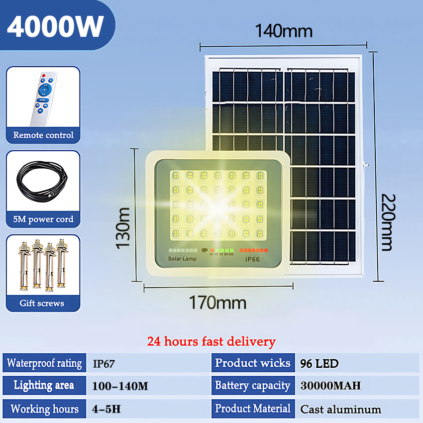 【1-year warranty】LED solar lights IP67 Waterproof outdoor light Warm light floodlights human body sensing Garden solar lights Outdoor street lights with Remote control Suitable for courtyard landscapes 暖光太阳能灯