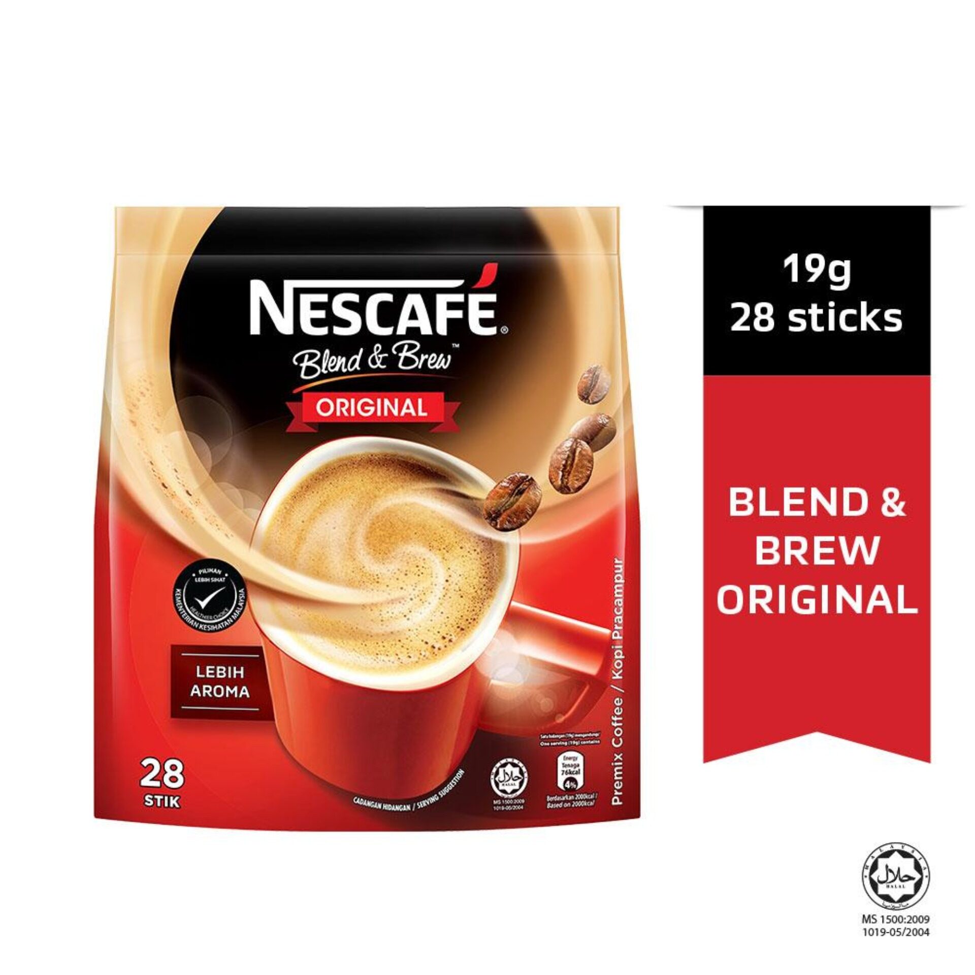 NESCAFE Blend and Brew Original 28 Sticks 19g Each