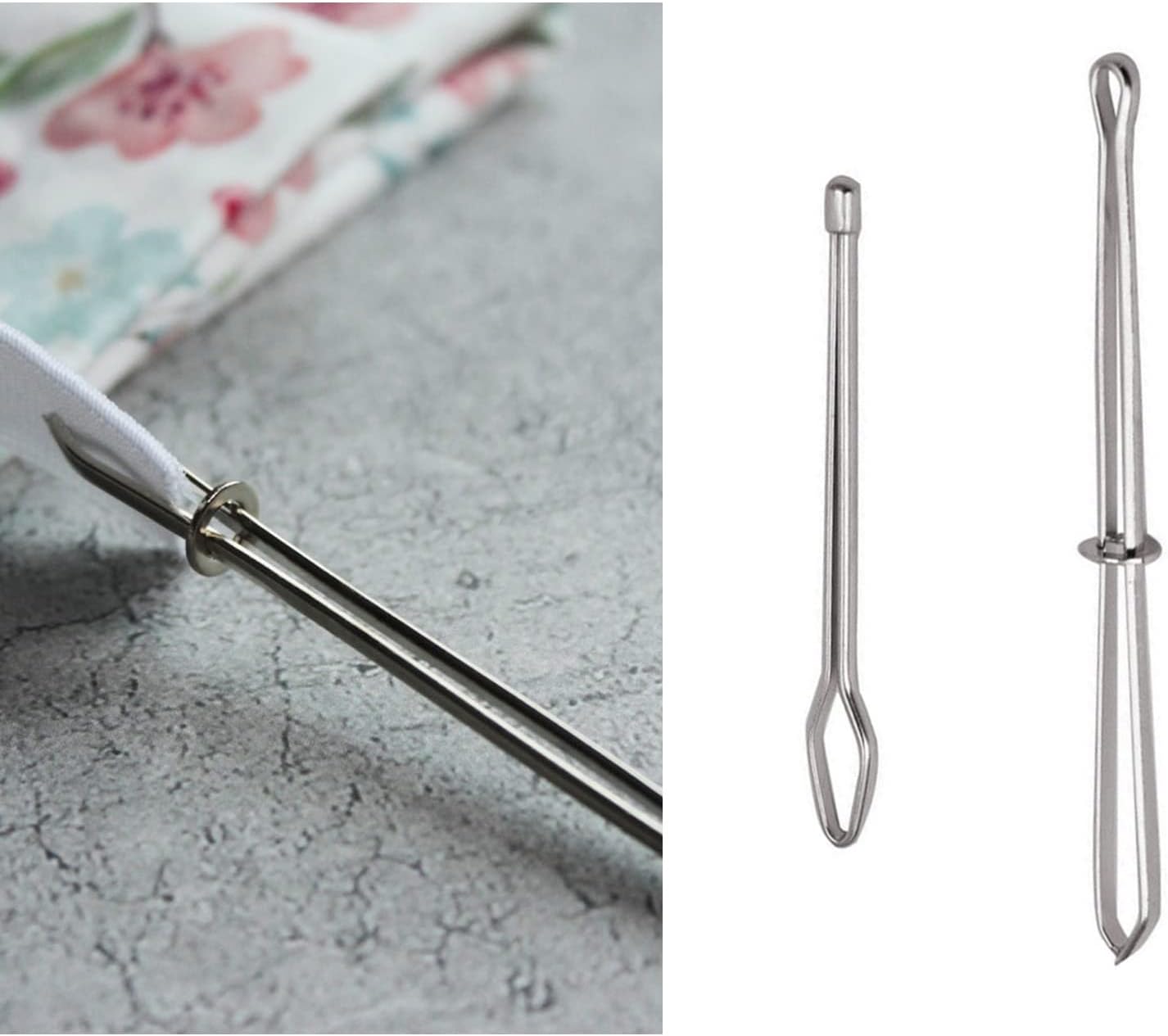 2 PCS Bodkin Needle Puller Set Flexible Bodkin Needle Puller Drawstring Threaders Adjustable Clip Elastic Rope Drawstring Cord Threader Guide Sewing Tool Threading Device for Home Use
