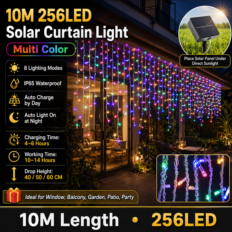 4M Solar Deepavali Diya Curtain Light 6 Hanging Diyas 8 Modes IP65 Waterproof Outdoor Diwali Decoration