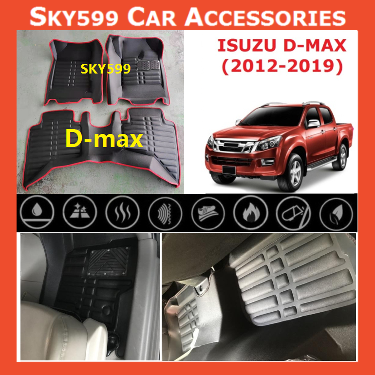 Isuzu DMax 20122020 5D Car Floor Mat/Carpet Red New PGMall