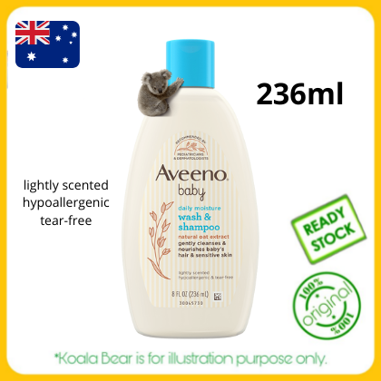 Aveeno Baby Daily Moisture Wash & Shampoo (236ml/354ml/532ml) - Koala Care