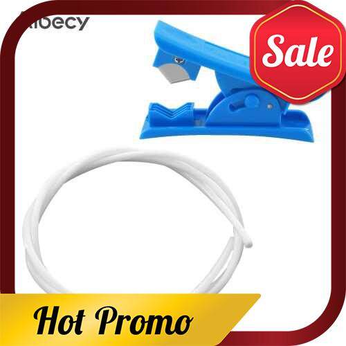 Aibecy 5 Meters PTFE Tube Nozzle Feed Tube 2mm IDx4mm OD with Cutter for 3D Printer 1.75mm Filament (White)