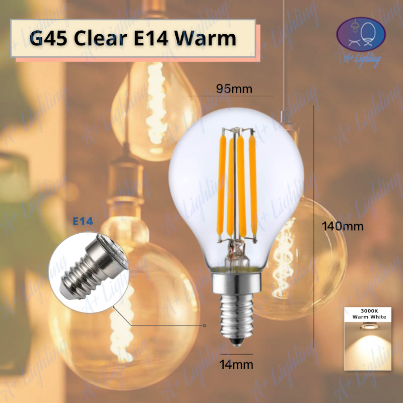 LED Edison Bulb ST64 G95 C35 G45 4W LED Bulb E27 E14 Energy Saving Light Bulb LED Candle Bulb Filament Bulb Mentol Lampu House Decoration Bulb Designer Interior Design 灯泡
