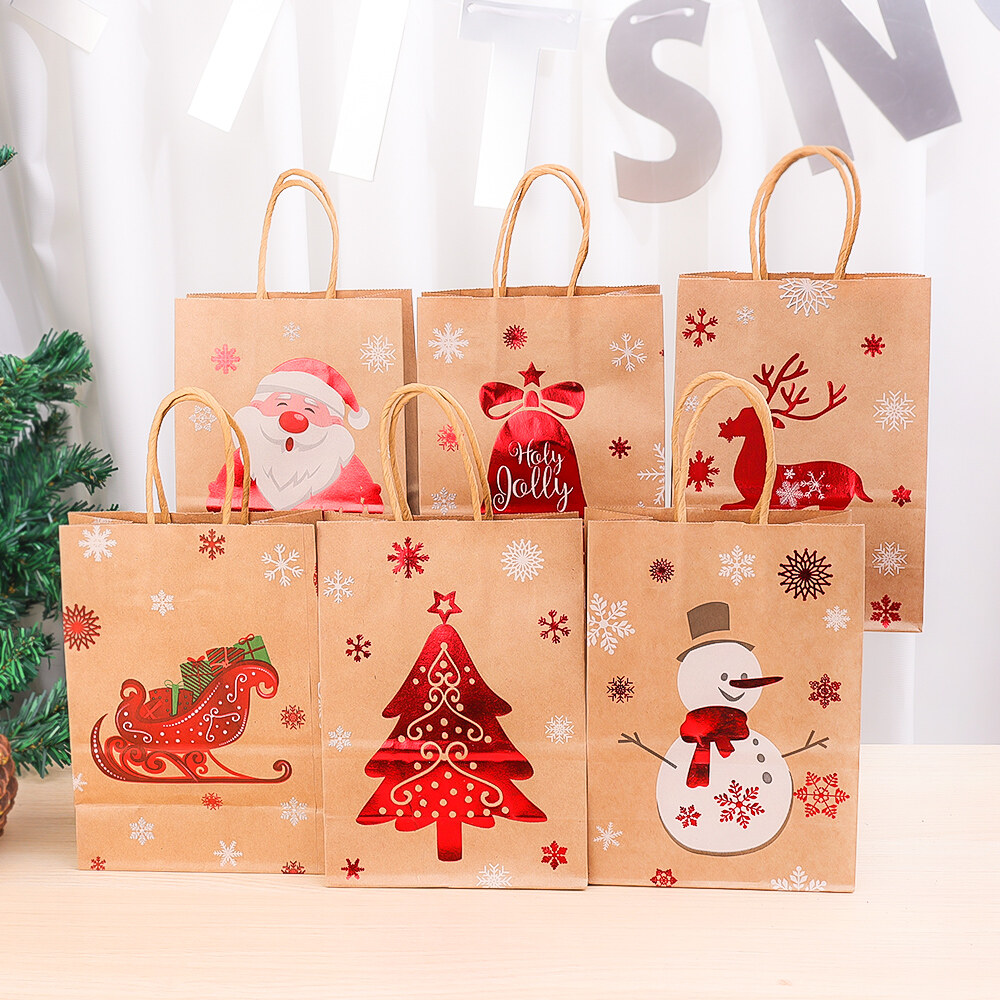 Bag Christmas 【Desertoasis】3Pcs Merry Christmas Kraft Paper