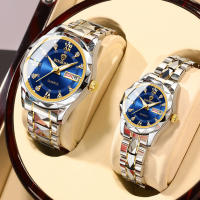 BINBOND couple watch buy 1 take 1 promo sale water proof luxury tungsten steel sapphire mirror calendar luminous display watch for women/men christmas gift ideas