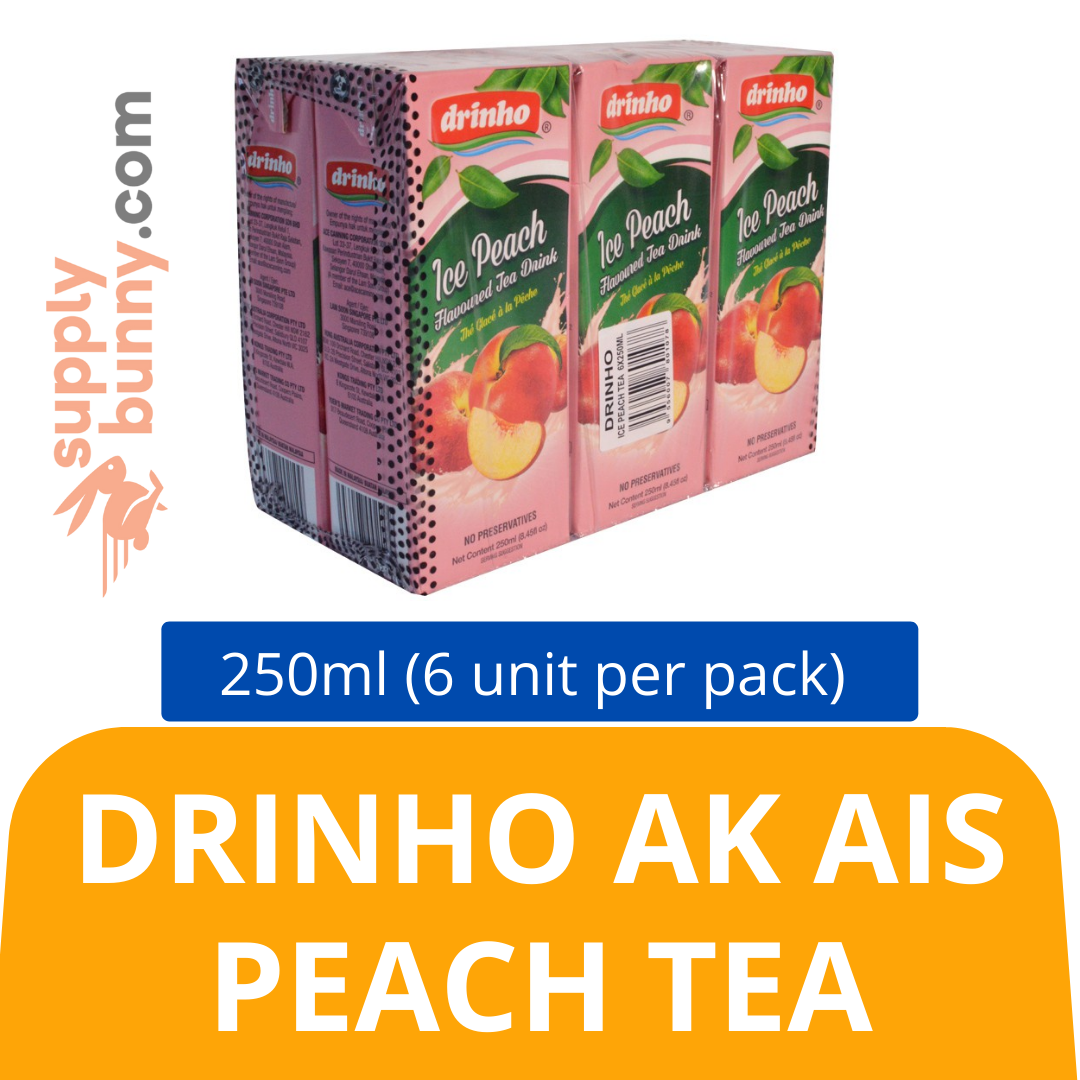 Drinho AK Ais Peach Tea 250ml (6 unit per pack) 顶好蜜桃冰红茶饮料 PJ Grocer Minuman Ais Peach Teh