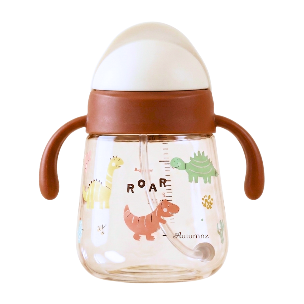 Autumnz Learner PPSU Weighted Straw Cup with Handle 300ml | Baby Straw Bottle
