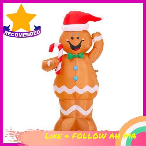 BEST SELLER 5 Ft LED Waving Gingerbread Man Christmas Holiday Home Decorations LED Lights Outdoors O