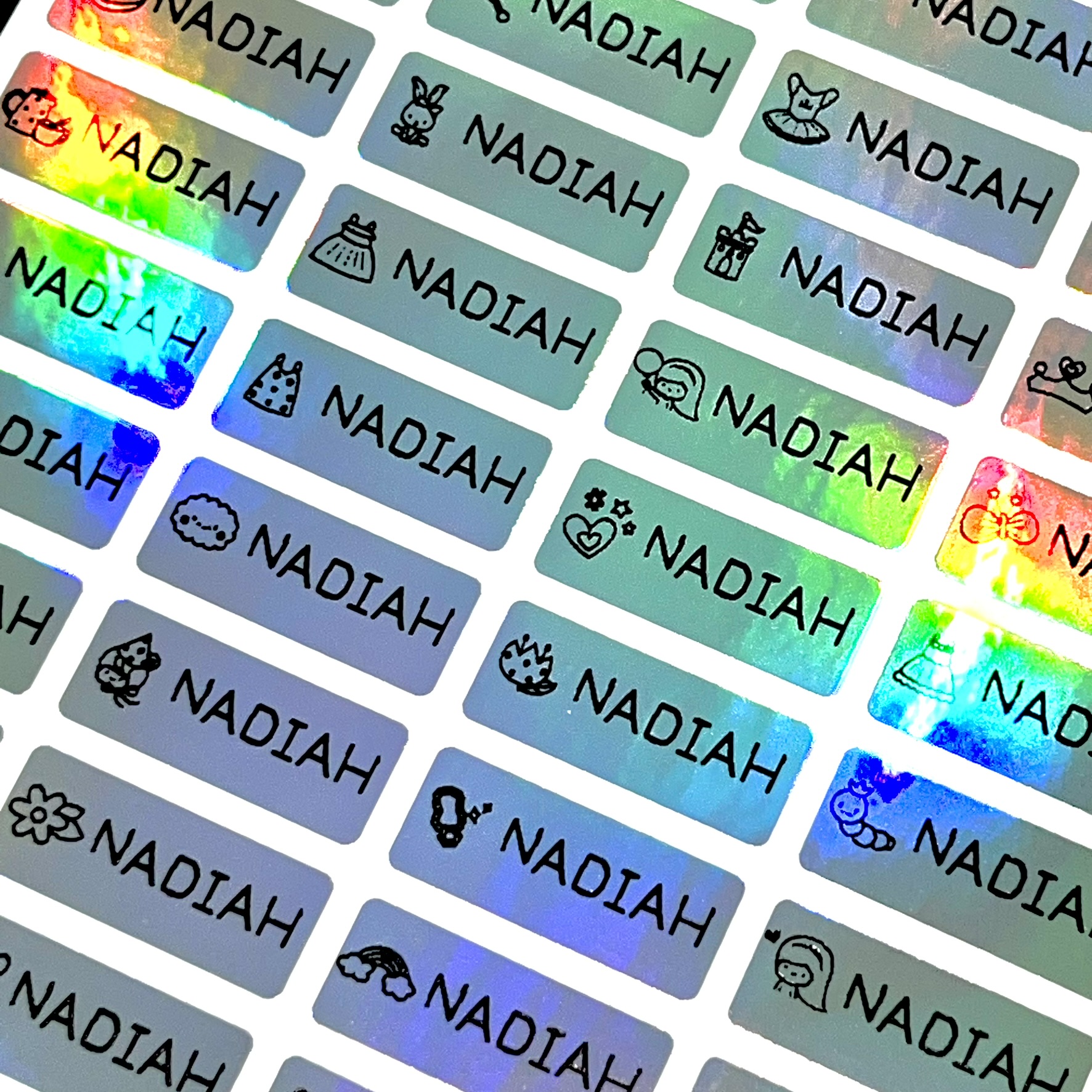 [DN Name] Waterproof Name Sticker (Sticker Nama) - Small 52pcs