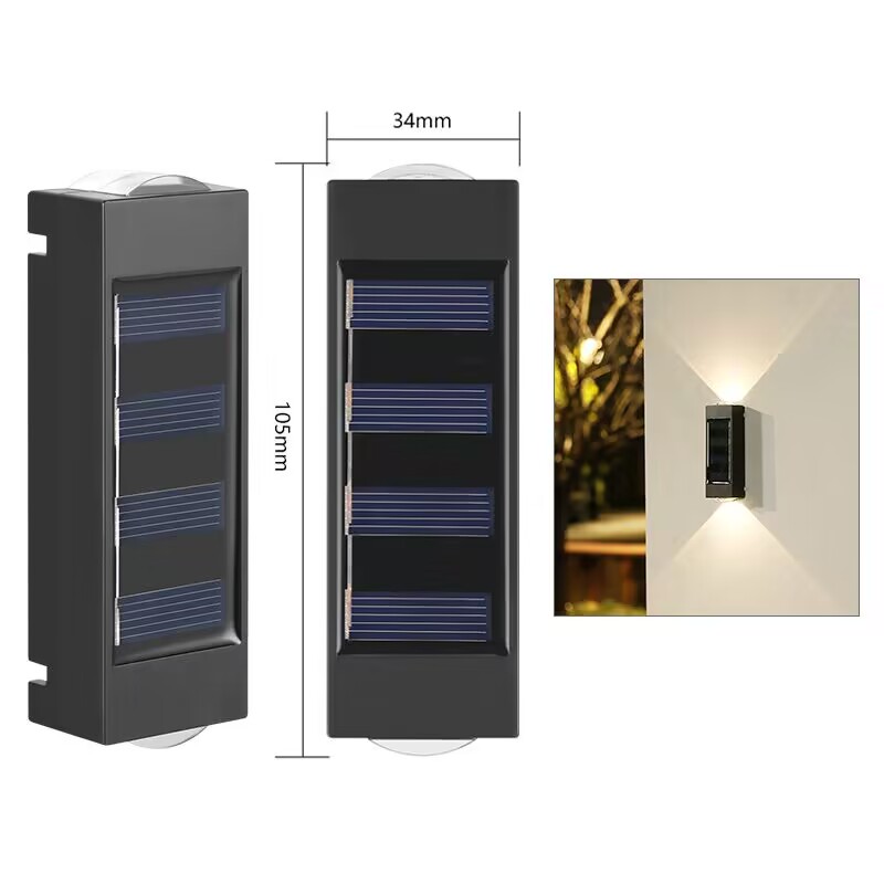 LED Solar Wall Lamp Up Down Luminous Waterproof Lampu Solar Outdoor Lighting Garden Yard Decoration Night Lamp 太阳能灯