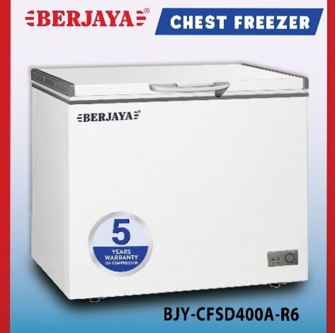 New Collection Peti Sejuk Berjaya Premium 330L Chest Freezer BJY-CFSD400A-R6 (White) 5 YEARS Compressor warranty Terkini New Collection Peti Sejuk Berjaya Premium 330L Chest Freezer BJY-CFSD400A-R6 (White) 5 YEARS Compressor warranty Terkini