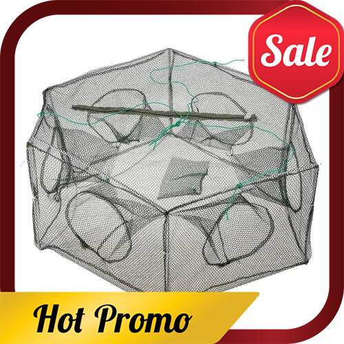 Foldable Fishing Net Hexagon 6 Hole Fishing Net Shrimp Cage Trap Minnow Crab  Baits Mesh Trap Net 