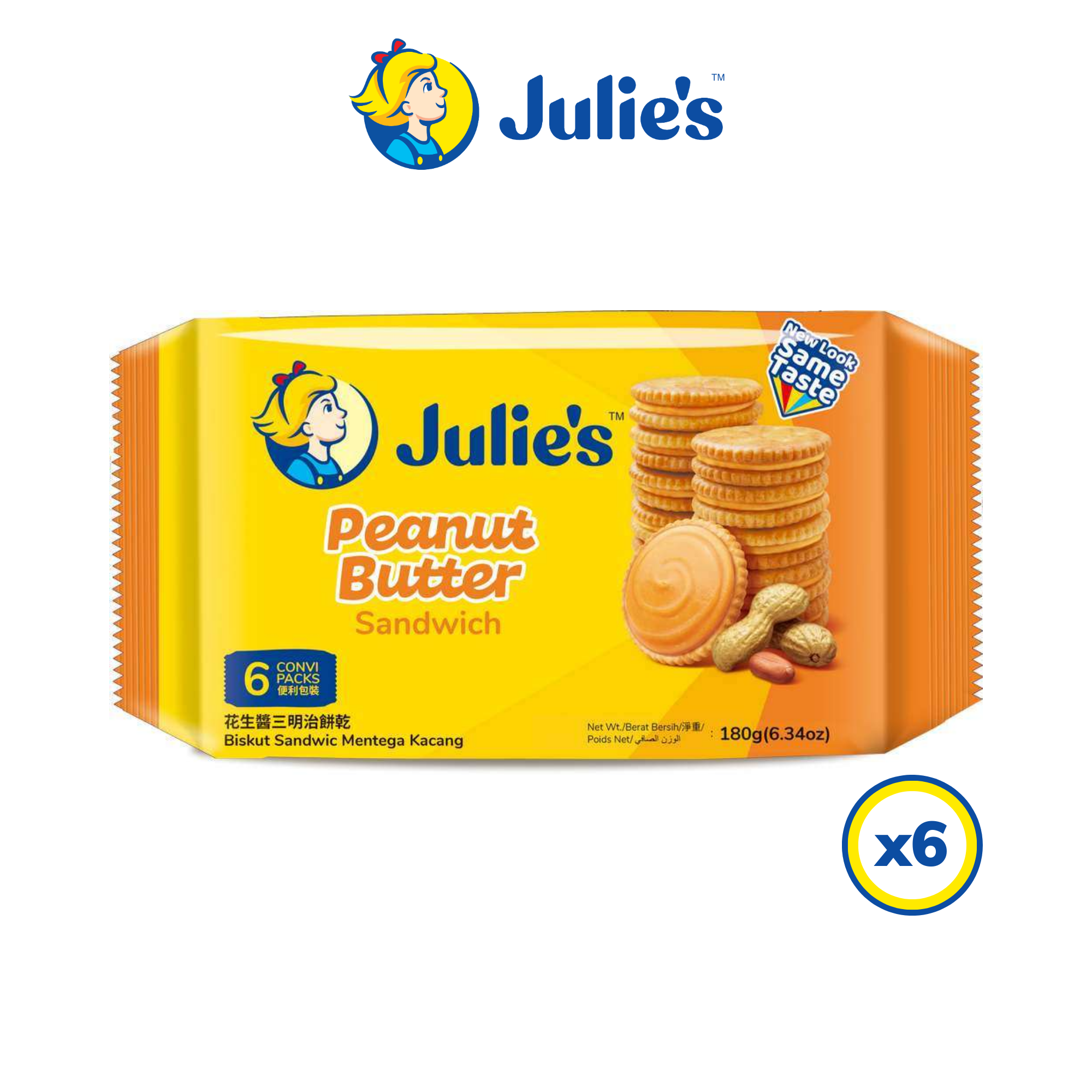Julie's Peanut Butter Sandwich 180g x 6 packs