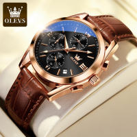 OLEVS Watch for Men Waterproof 100% Original Branded Fashion Leather Strap Casual Men Watch jam tangan lelaki