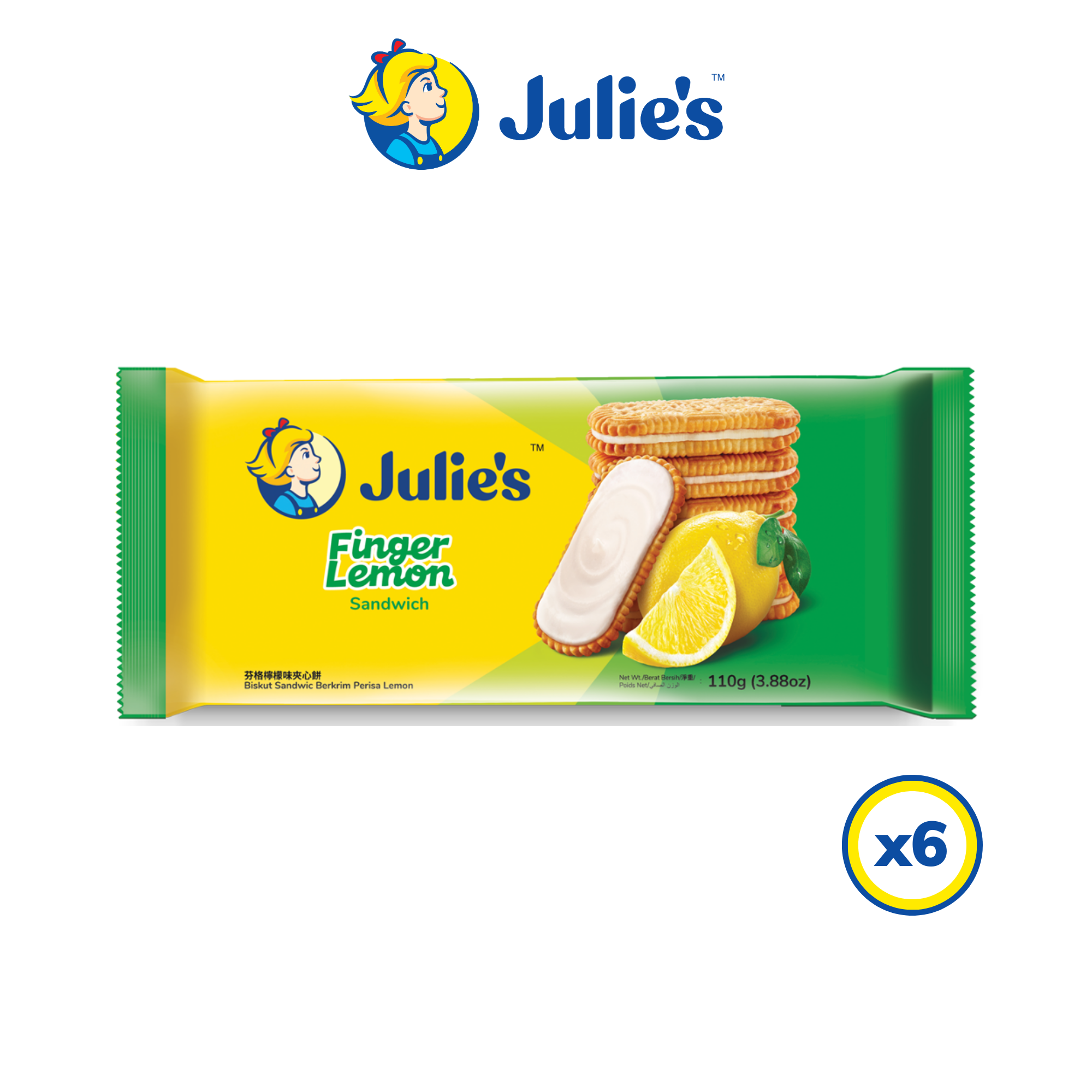 Julie\'s Finger Lemon Sandwich 110g x 6 packs