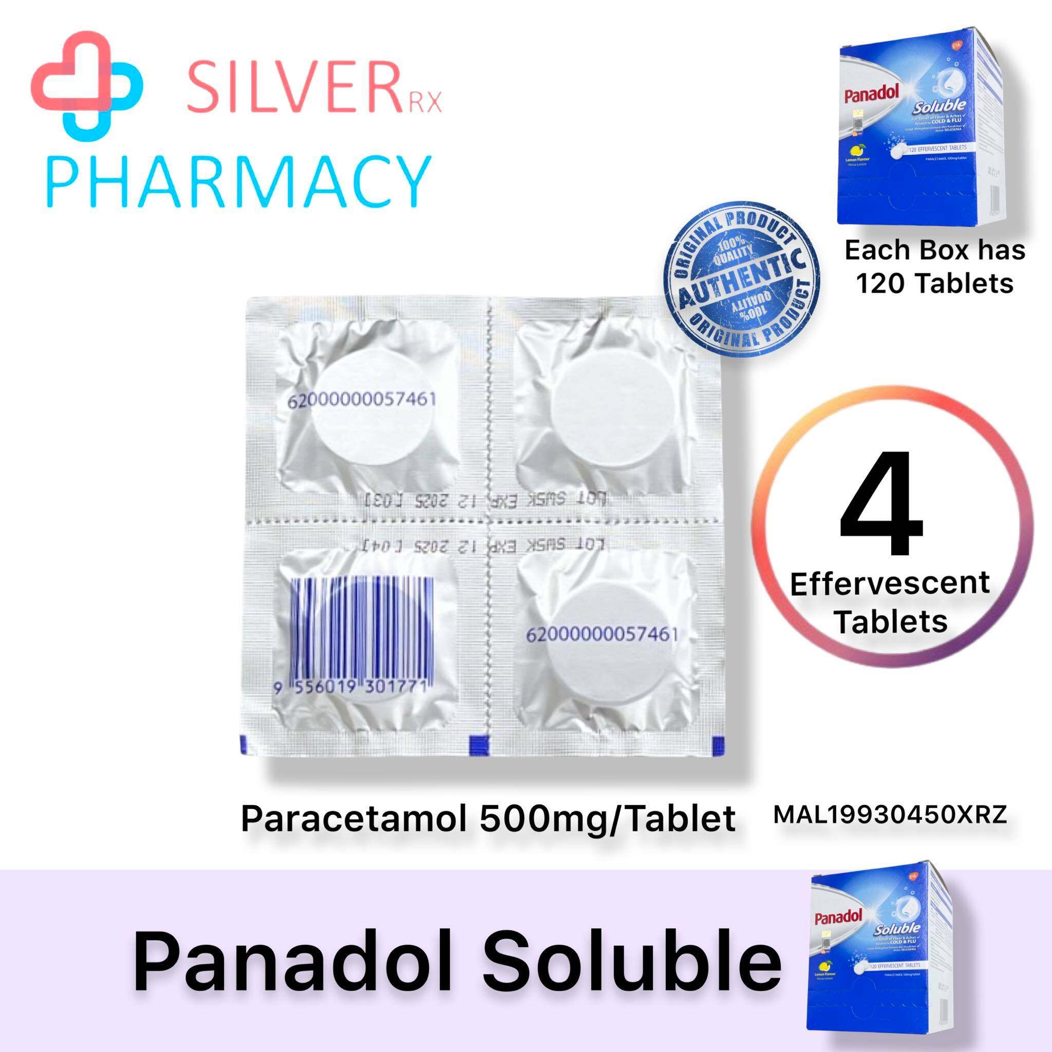 [Exp 12/2025] Panadol Soluble Lemon Flavour 500mg Tablets [4's/120's/240s]