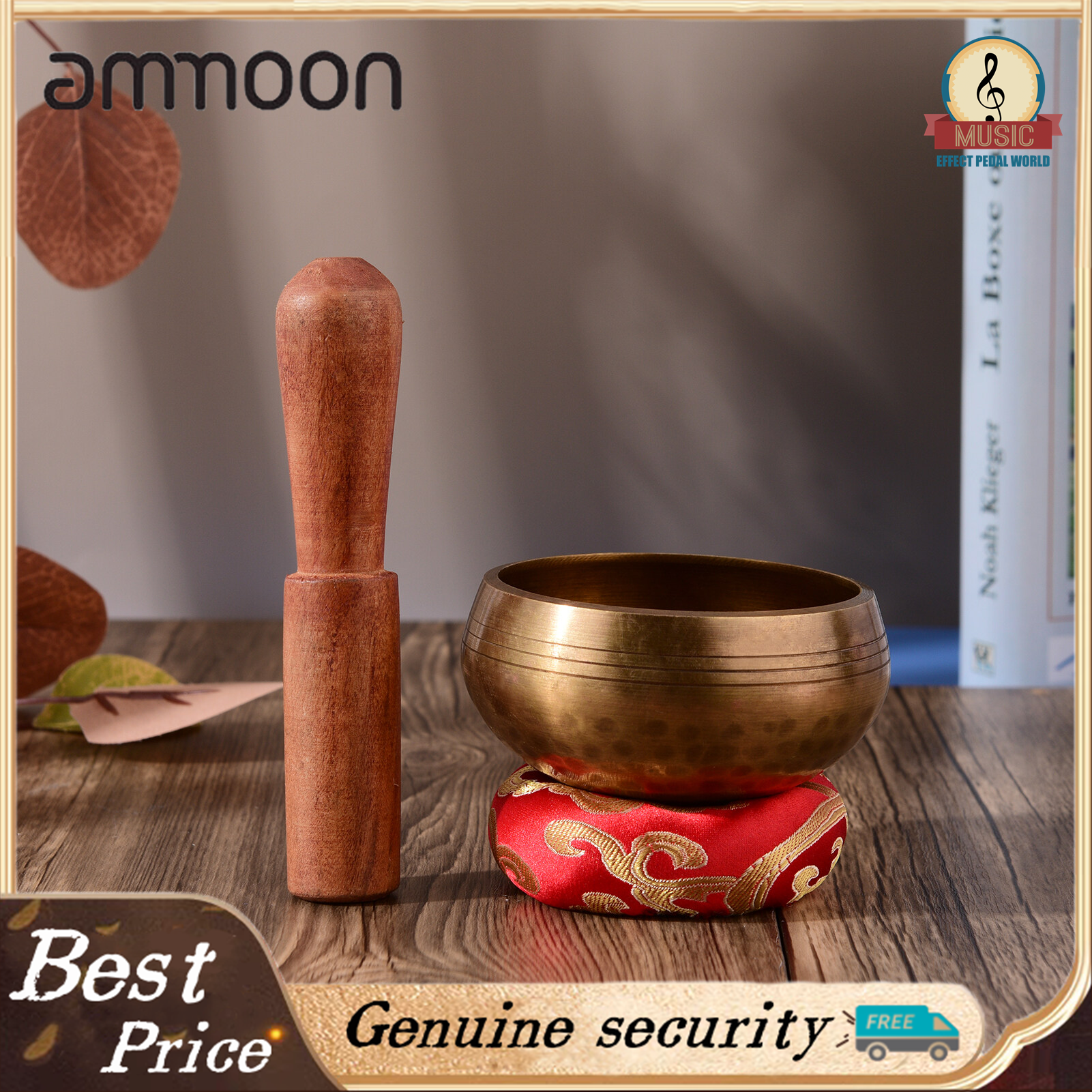 Muslady Tibetan Singing Bowl Set with 8cm/3inch Handmade Metal Sound Bowl & Soft Cushion & Wooden Striker for Meditation Sound Chakra Healing Yoga Relaxation