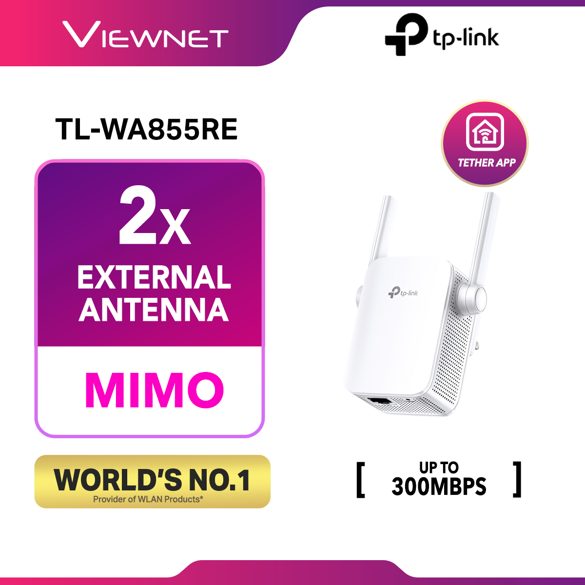 TP-LINK TL-WA855RE New Version 300Mbps Repeater Range Extender With AP