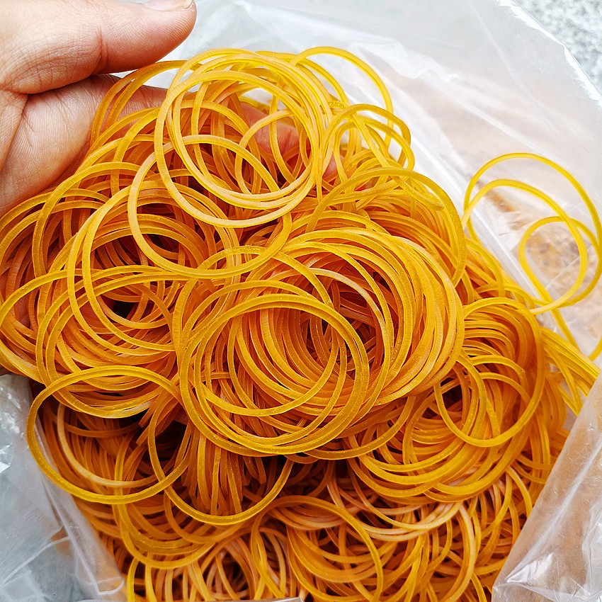 (100pcs) 4cm High‑Elastic Rubber Bands • Durable Yellow Round Rubber Rings • Multi‑Purpose Binding & Storage Use