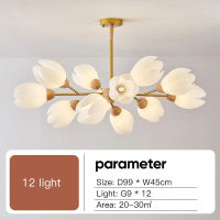 SUNMEIYI Nordic Wooden Chandelier For Living Room Bedroom Kitchen Home Decoration Golden Branching Ceiling Pendant Lamp Flower LED Light
