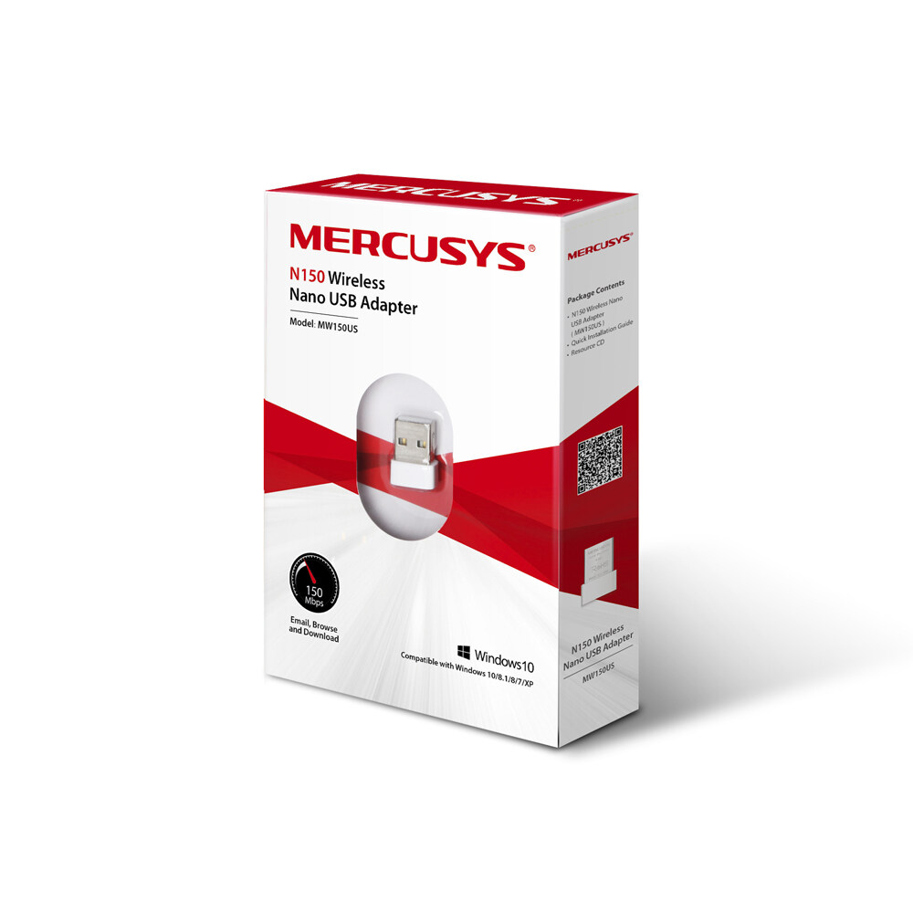 Mercusys MW150US 150Mbps Nano Mini USB Wireless Wifi Adapter For Laptop & Desktop MW150US (Powered By TP-Link)