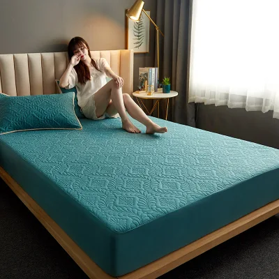 Shuncheng Waterproof Mattress Cover Printed Quilted Fitted Bed Sheet Queen Size Single Double King Mattress protector